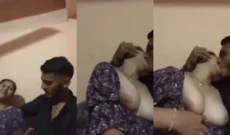 Desi Lover Kissing and Boobs Pressing